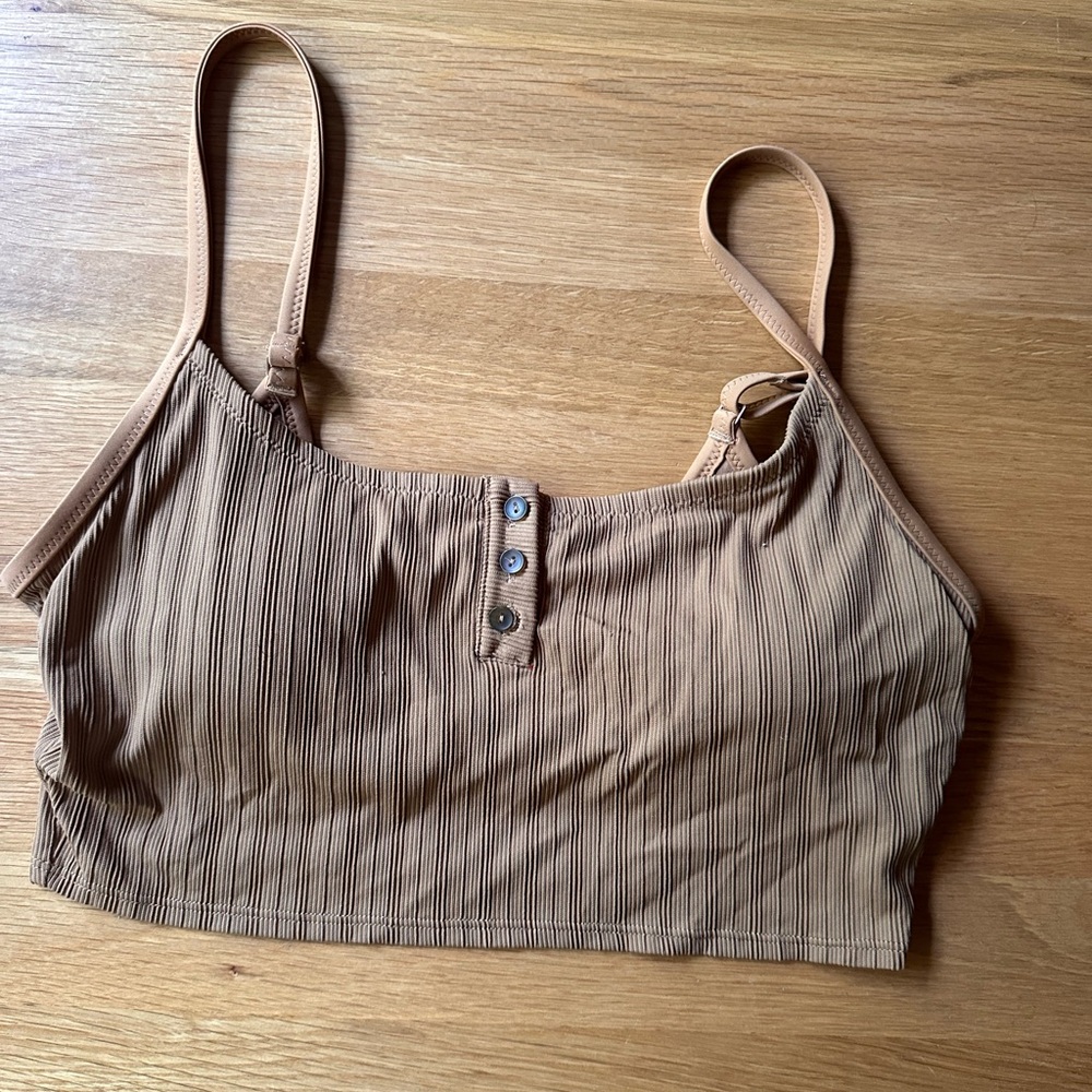 NWOT aerie ribbed Henley longline scoop swim top